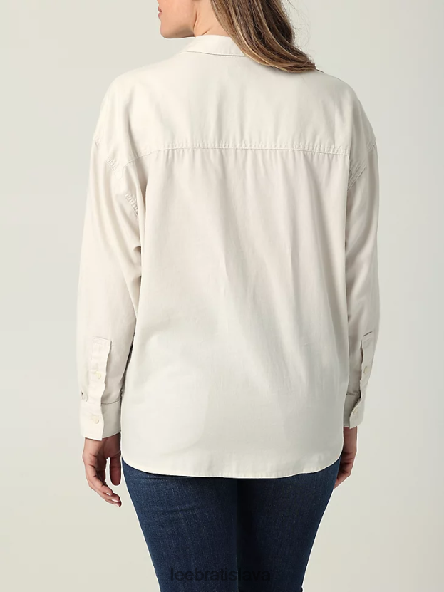 Lee oblečenie HL0J0R397 ecru ženy okrajová košeľa na gombíky