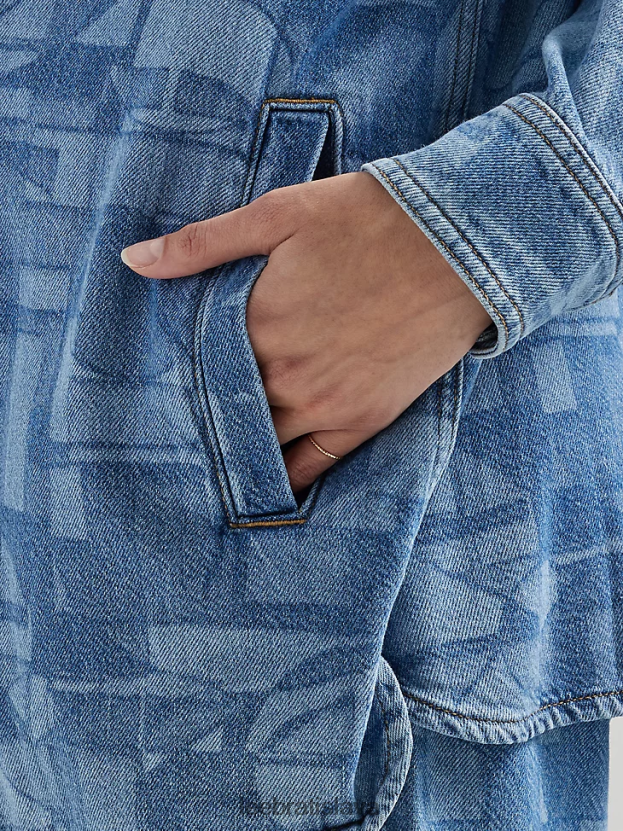 Lee oblečenie HL0J0R401 laserová geo ženy geometrický plášť uvoľneného strihu